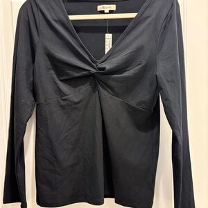 Madewell Black Twist Front Top - Size Large NWT